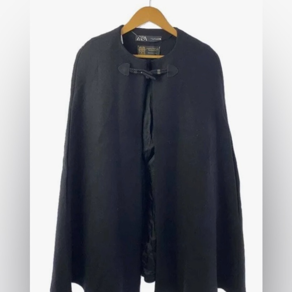 Zara Monteco Wool Cape Coat